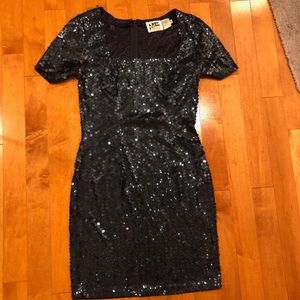 Vintage black sequin dress